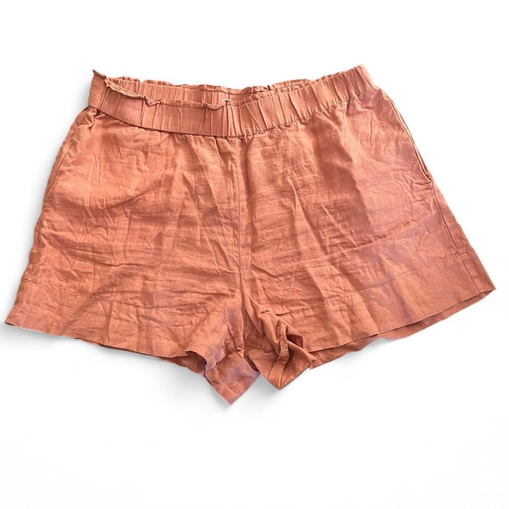 Lou & Grey Loft 100% Linen Coral Shorts